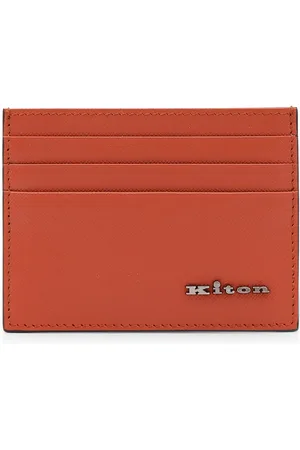 Kiton Leather Card Holder With Metal Logo