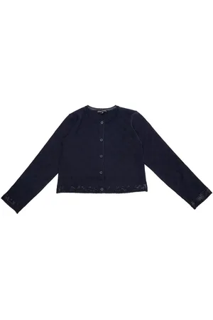 Emporio Armani Blue Sweatshirt With Round Neck In Viscose Blend Girl