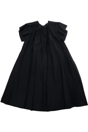Maison Margiela Crewneck Dress With Short Draped Sleeves In Cotton Girl