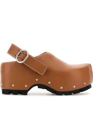 Jil Sander Caramel Leather Clogs