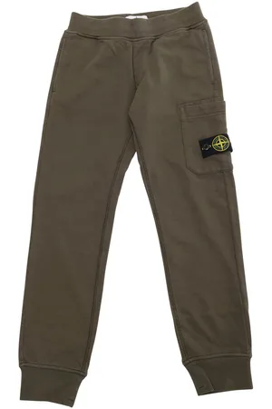 Stone Island Pants With Elastic Waist And Logo Patch On The Front In Cotton Boy