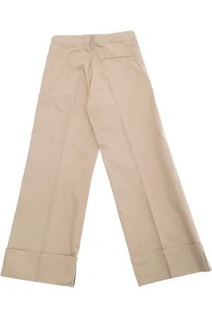 Marni Pants With Belt Loops And Logo Lettering Detail On The Rear In Cotton Girl