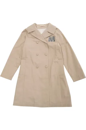 Marni Double-breasted Jacket With Notched Revers And Logo Detail On The Front In Cototn Girl