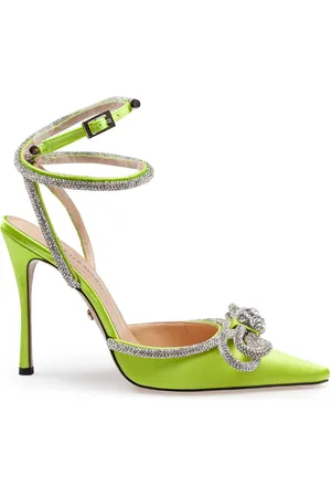Mach & Mach Satin Double Decollete With Rhinestone Bow