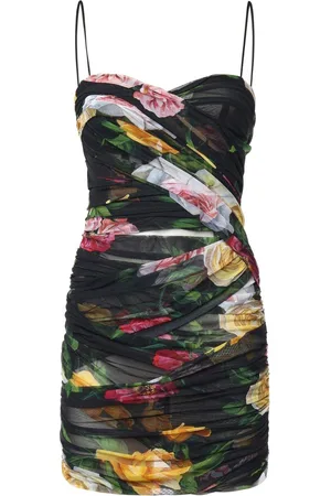 Dolce & Gabbana Floral Printed Spaghetti Strap Mini Dress