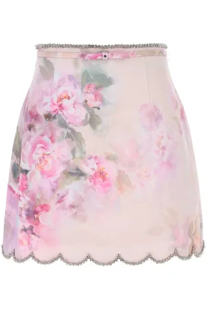 ZIMMERMANN Crush Scalloped Mini Skirt