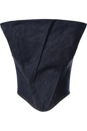 MAGDA BUTRYM Draped Strapless Denim Corset