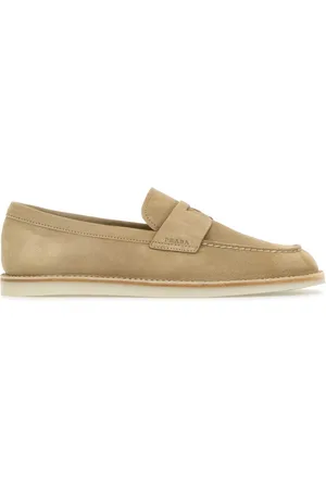 Prada Sand Suede Loafers