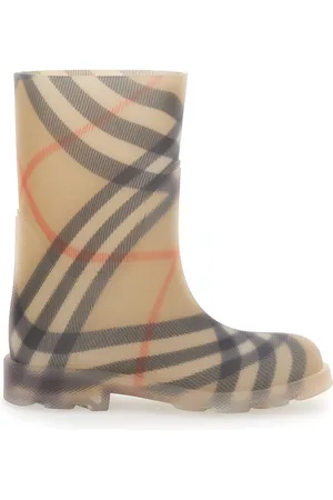 Burberry Marsh Boots With All-over Check Motif In Rubber Girls