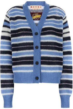Marni Blue Mohair Wool Blend Cardigan