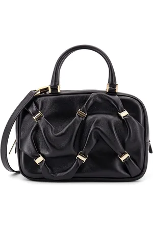 Salvatore Ferragamo Leather Handbag With Draped Details Secured By Mini Vara Bows