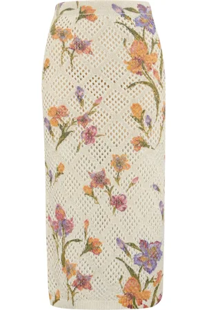 Twin-Set Mesh Skirt With Floral Print
