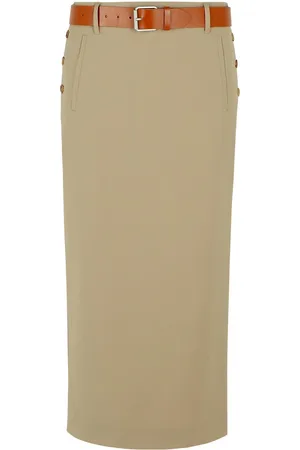 Moschino Belted Buckle Detailed Midi Skirt