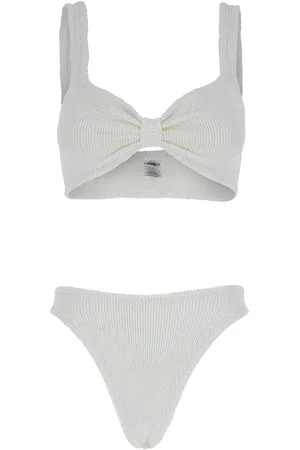 Hunza G Bonnie Bikini With Knot Detail In Ribbed Fabric Woman