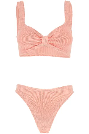 Hunza G Bonnie Bikini With Knot Detail In Ribbed Fabric Woman