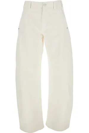 Brunello Cucinelli White Five Pocket Jeans With Logo Patch On The Back In Cotton Woman