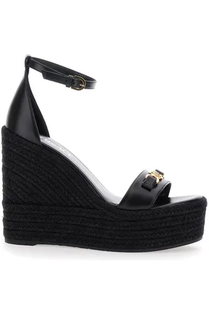 VERSACE Wedges With High Heel And Medusa Detail On The Front In Leather Woman