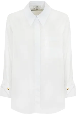 Elisabetta Franchi Poplin Shirt With Embroidered Logo