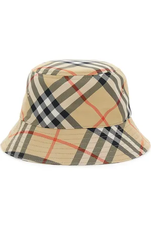 Burberry Hat With All-over Check Motif In Tech Fabric Boy