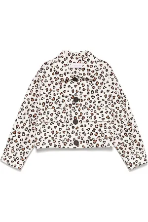 MONNALISA Jacket With All-over Animal Print In Cotton Girls