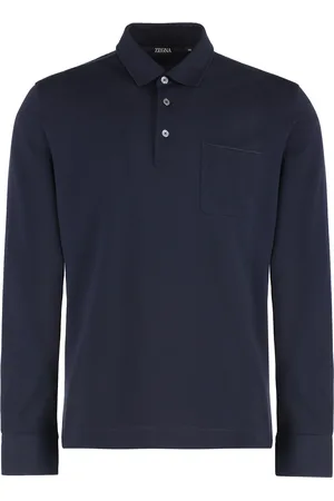 Ermenegildo Zegna Long Sleeve Cotton Polo Shirt