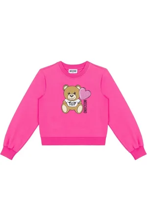 Moschino Crewneck Sweatshirt With Logo Print On The Front In Cotton Stretch Girl
