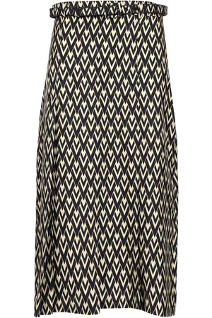 VALENTINO GARAVANI Silk Twill Pleated Skirt
