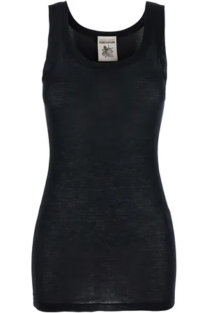 SEMICOUTURE Sleeveless Top With U-neck In Viscose Woman