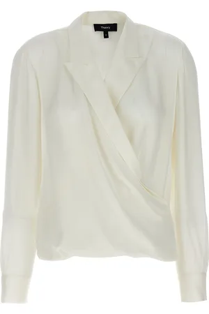 THEORY Pk Label Wrap Blouse