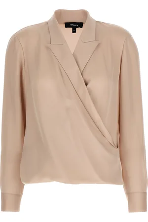 THEORY Pk Label Wrap Blouse