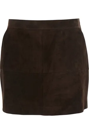 PAROSH Short Skirt With Side Pockets In Suede Woman