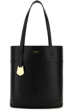 Salvatore Ferragamo Black Leather Shopping Bag