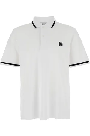 Msgm Polo With Classic Collar And Logo Embroidered On The Front In Cotton Man