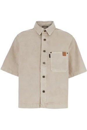 haikure Olive Shirt With Classic Collar In Cotton And Linen Blend Woman
