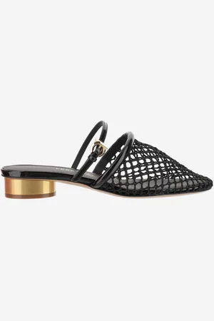 Salvatore Ferragamo Mesh And Leather Mules