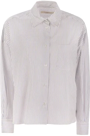Max Mara Aureo Striped Long-sleeved Poplin Shirt