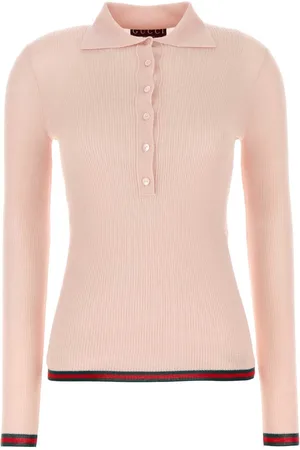 Gucci Light Pink Cashmere Blend Polo Shirt