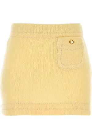 Prada Yellow Cashmere Mini Skirt