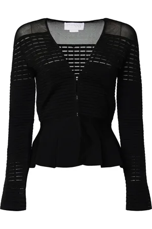 GENNY V-neck Sweater With Godet Flounce