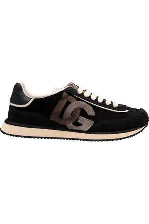 Dolce & Gabbana Velvet And Suede Cushion Sneakers Color Black And Ivory