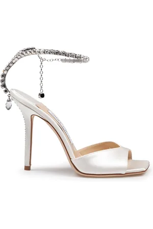 Jimmy Choo Saeda 100 Satin Sandal Ivory Color