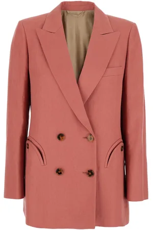 Blazé Milano Mdday Sun Double-breasted Jacket With Peak Revers In Linen Woman