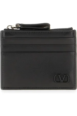 VALENTINO GARAVANI Black Leather Card Holder
