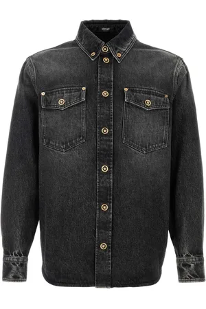 VERSACE Black Denim Shirt