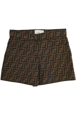 Fendi Shorts With Ff Motif In Cotton Blend Girl