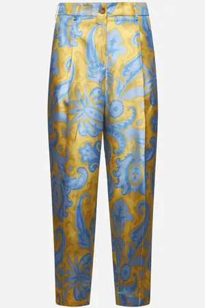 Etro Paisley Print Silk Trousers