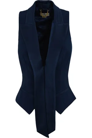 Elisabetta Franchi Crepe Tuxedo Vest With Satin Lapel