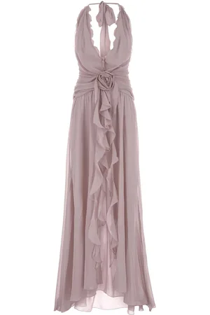 BLUMARINE Lilac Georgette Long Dress