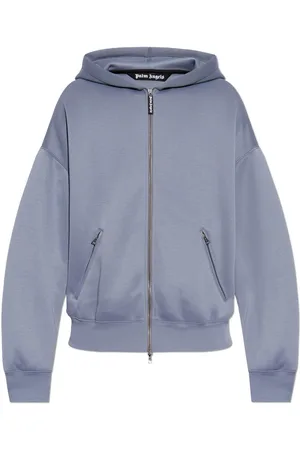 Palm Angels Curved Logo Zipped Hoodie