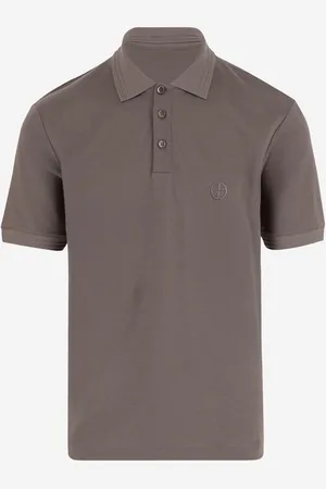Giorgio Armani Silk And Linen Blend Polo Shirt With Logo